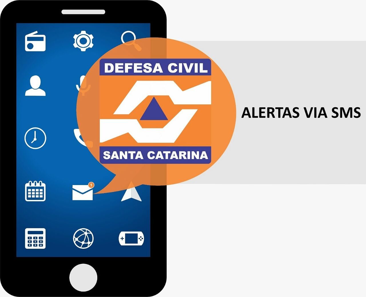 Serviço de alerta via SMS da Defesa Civil chega a todos os municípios
