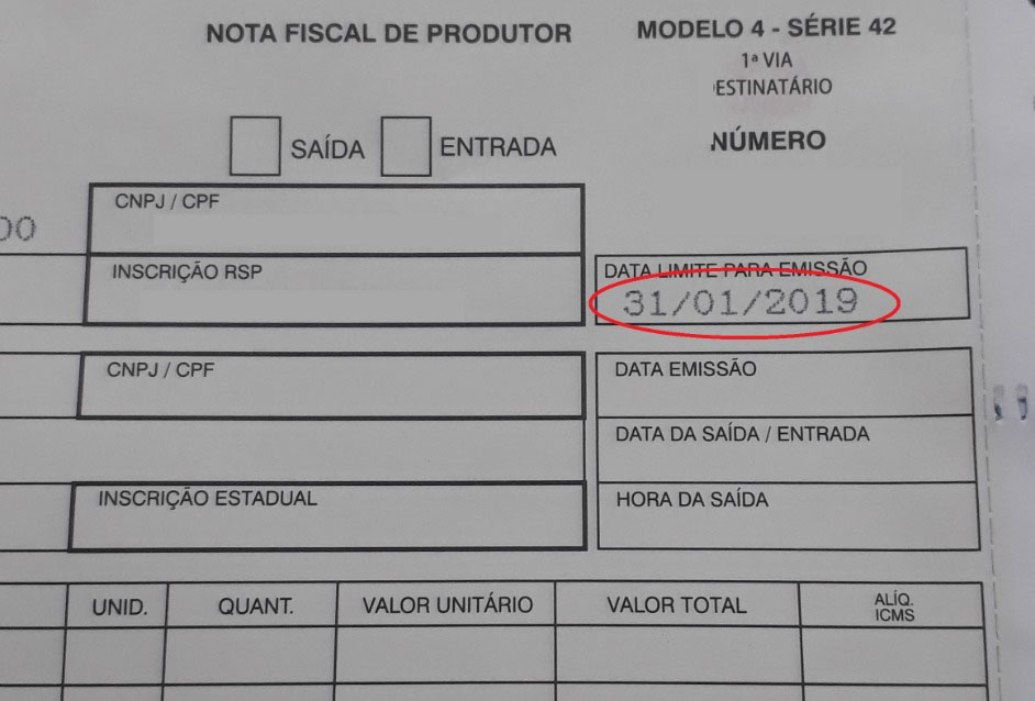 Produtores Rurais tem até 28 de fevereiro para prestarem contas das Notas Fiscais de 2018