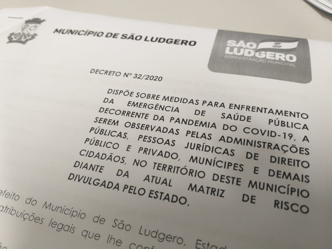 Decreto 32/2020 com validade para o período de 25 de julho até 7 de agosto