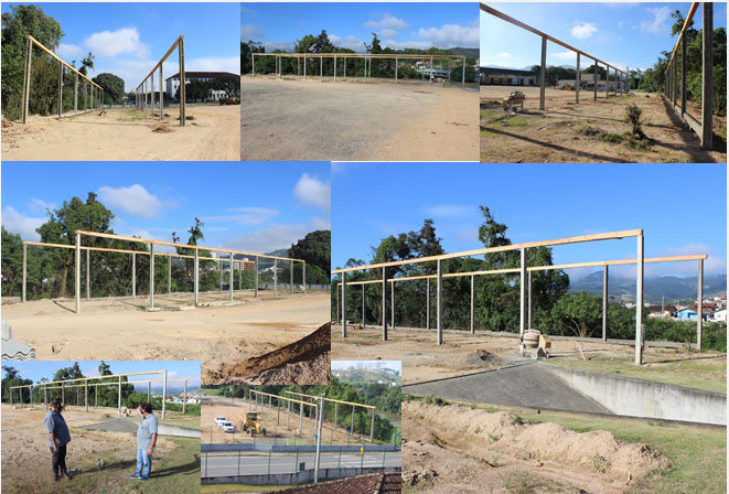 Prefeitura de São Ludgero constrói pavilhão coberto para frota de veículos pesados das...