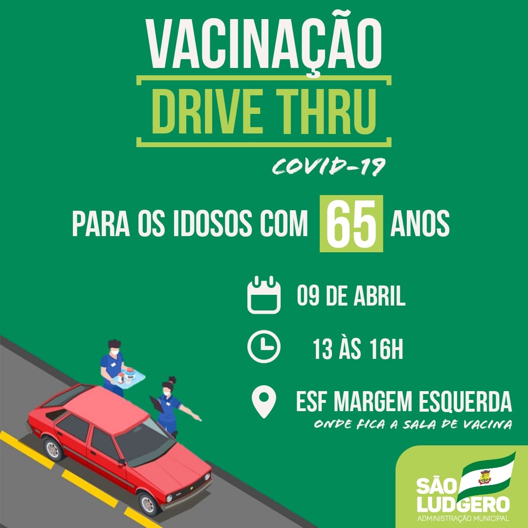 São Ludgero vacina os idosos com 65 anos contra Covid-19