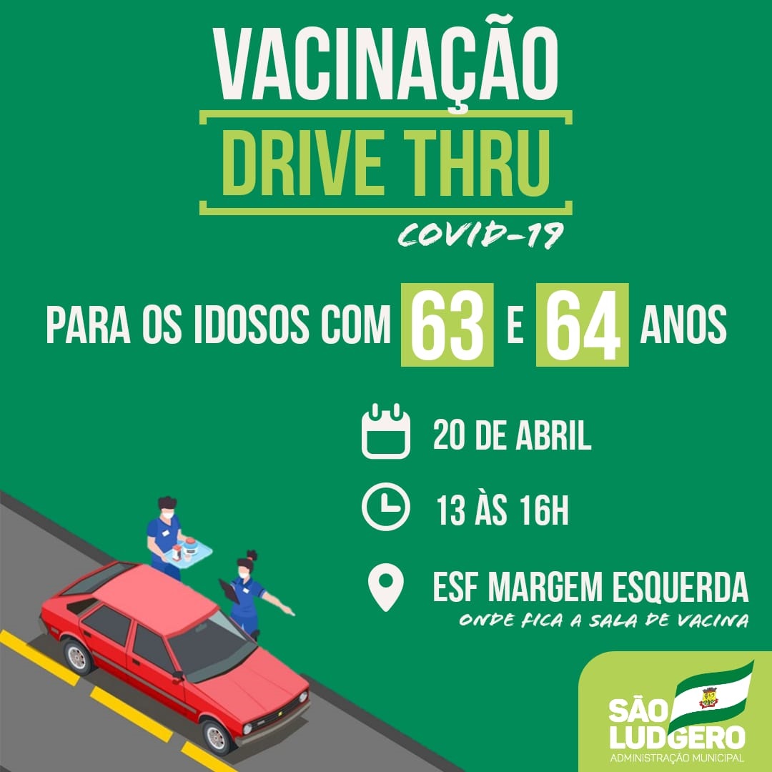 São Ludgero vacina os idosos com 63 e 64 anos contra Covid-19