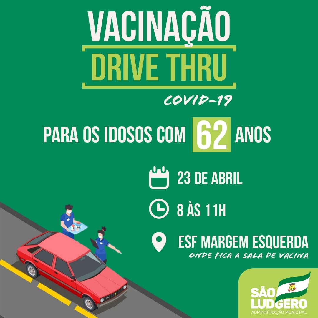 São Ludgero vacina os idosos com 62 anos contra Covid-19