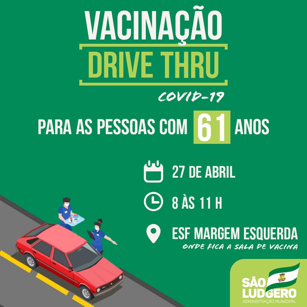São Ludgero vacina as pessoas com 61 anos contra Covid-19