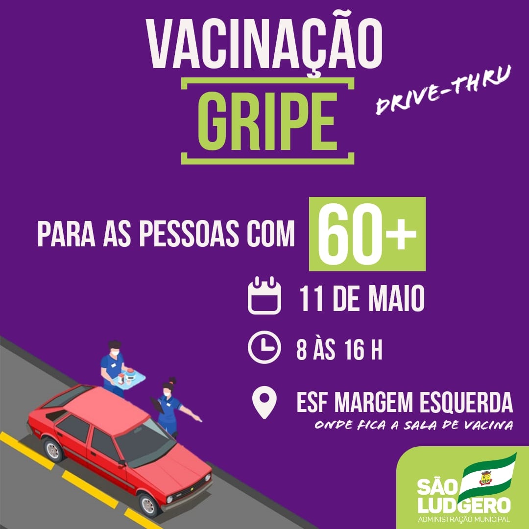 Pessoas com 60 anos ou mais já podem receber a vacina da Gripe em São Ludgero