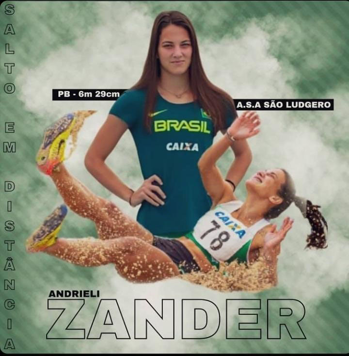 Andriele Raiana Zander é São Ludgero no Troféu Brasil de Atletismo Adulto