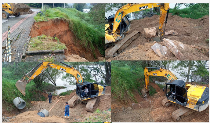 De forma rápida equipe da Secretaria de Obras recupera drenagem que gerou desmoronamento no bairro...
