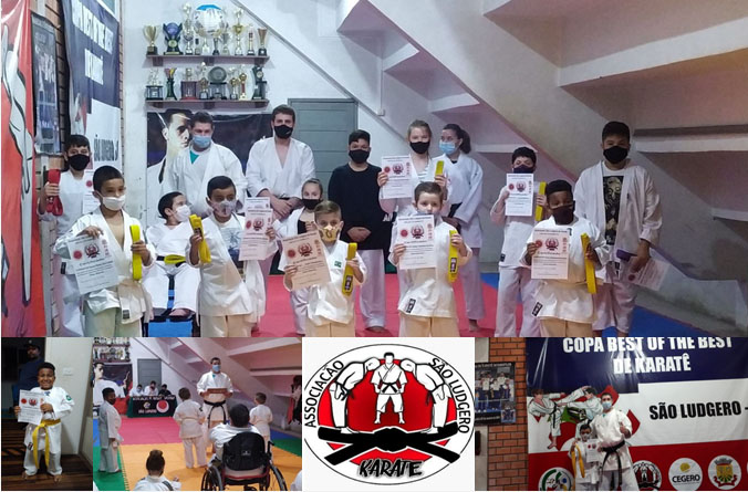 Crianças de 5 a 11 anos de São Ludgero passam por exame de faixa no Karatê