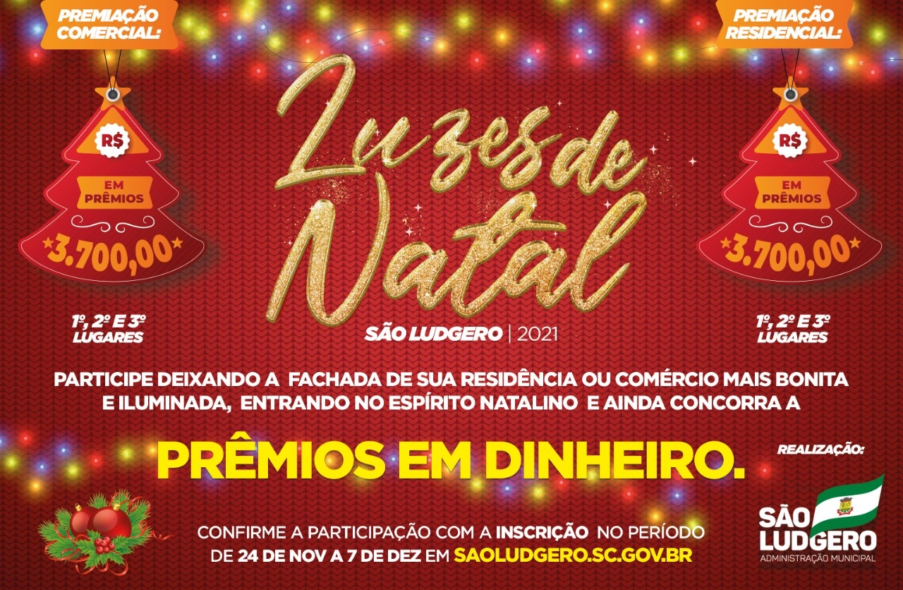 Inscrições para o concurso “Luzes de Natal” já podem ser feitas em São Ludgero
