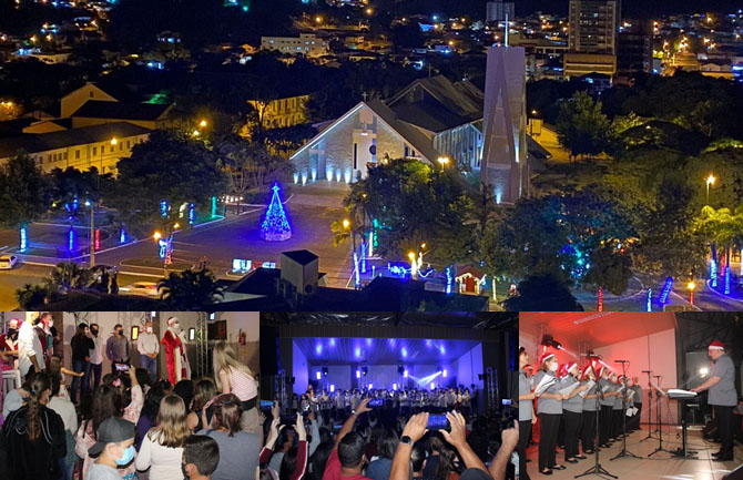 Abertura de Natal foi com apresentações de corais, chegada do Papai Noel e muitos brinquedos para...