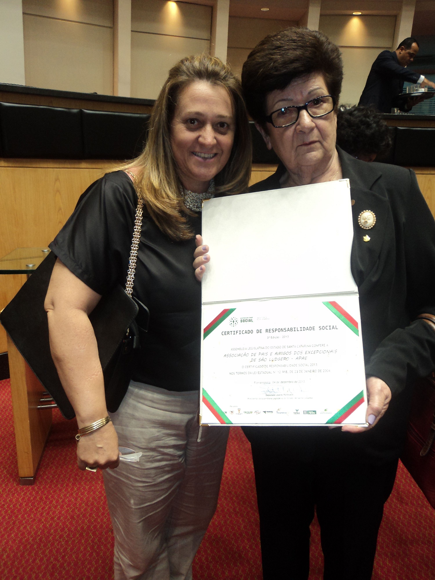 Pelo segundo ano consecutivo Apae de São Ludgero receberá o Certificado de Responsabilidade Social