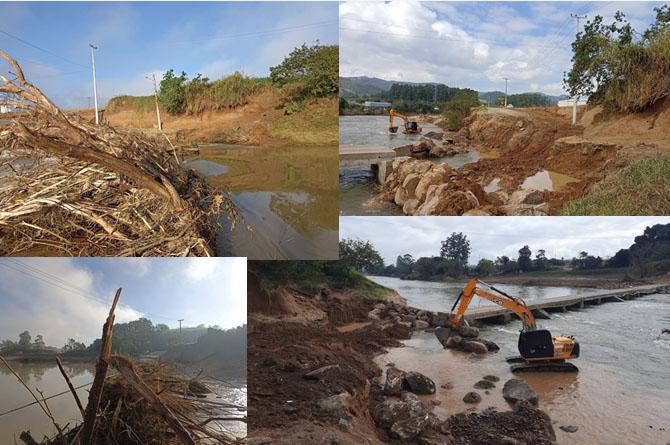 Secretaria de Obras segue trabalhando para recuperar cabeceira e o acesso da ponte na Nova Estrela