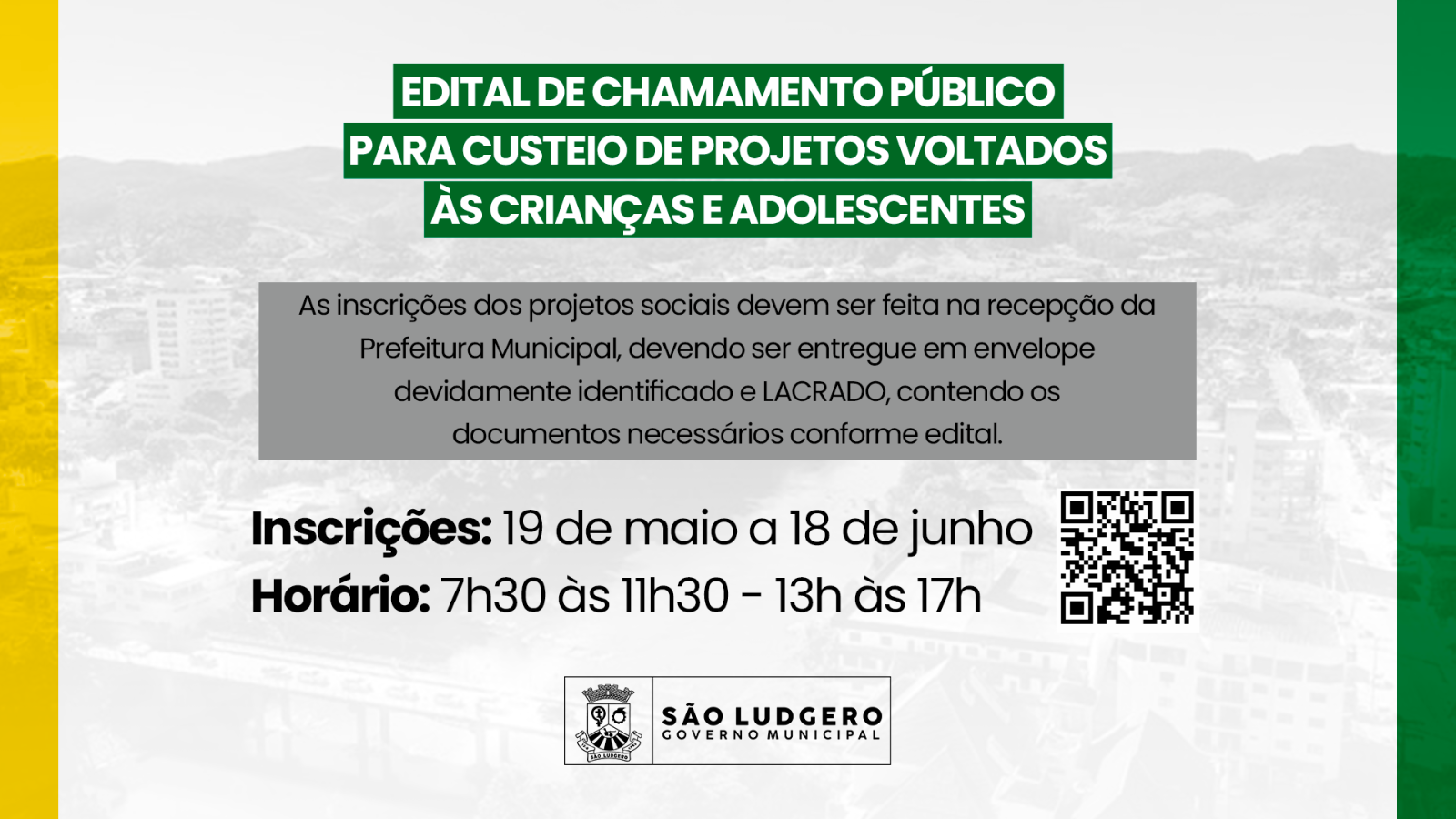 Prefeitura de São Ludgero lança Edital de Chamamento Público para financiar projetos voltados a...