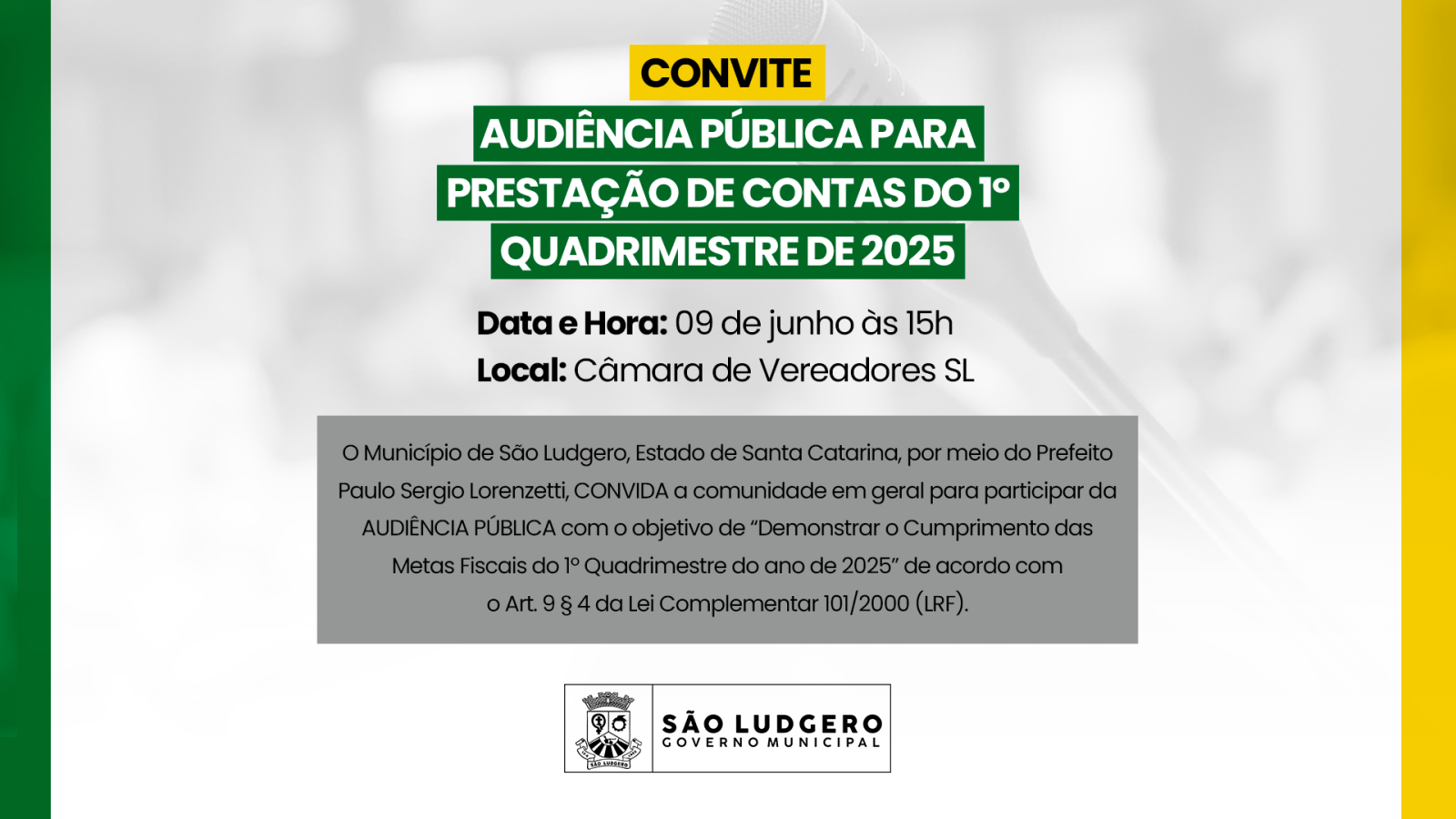 Prefeitura de São Ludgero realiza Audiência Pública para prestação de contas do 1º...
