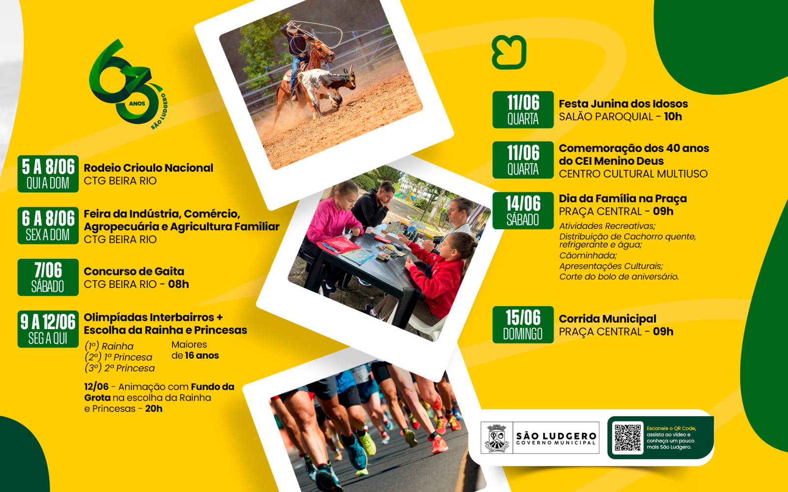 São Ludgero celebra 63 anos com programação especial para toda a comunidade