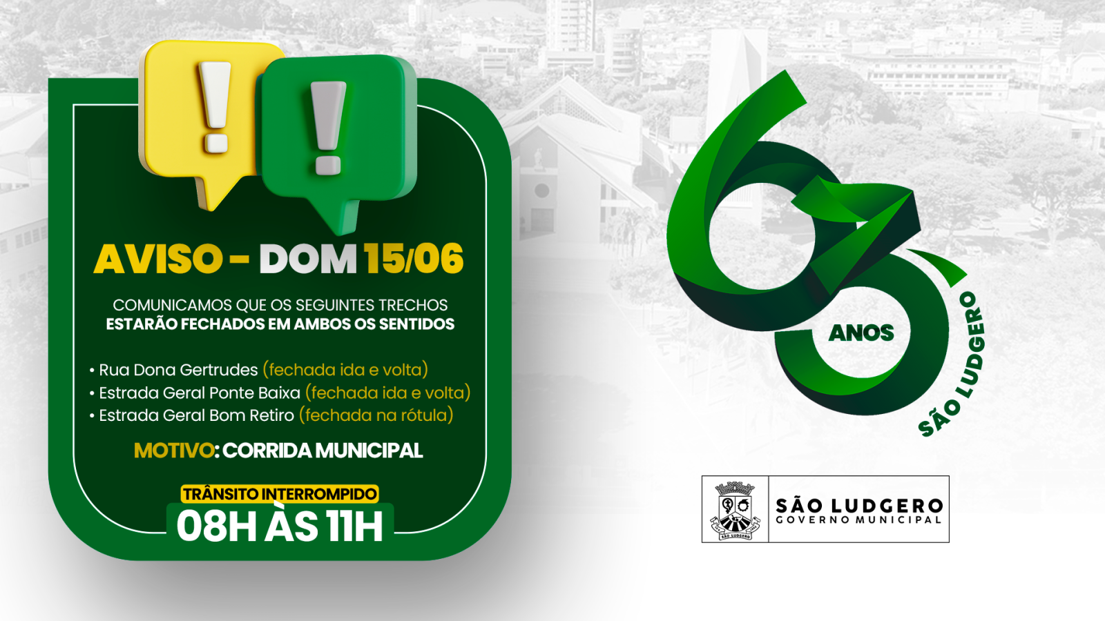 Trânsito será interrompido em trechos específicos neste domingo (15/06) devido à Corrida...