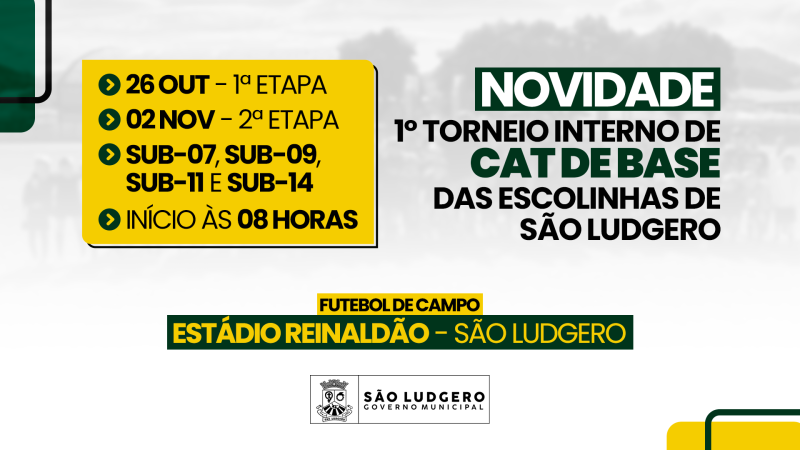 São Ludgero realiza o 1º Torneio Interno de Categorias de Base das Escolinhas de Futebol