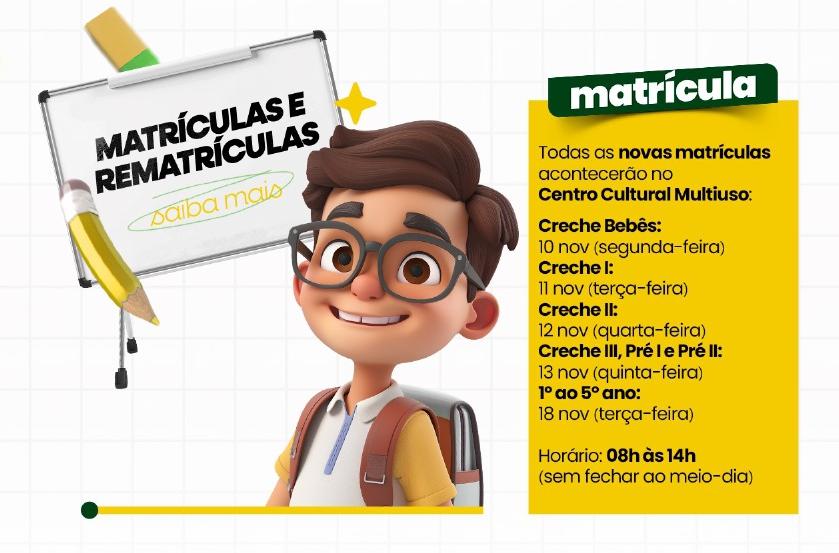 Matrículas na Rede Municipal de Ensino de São Ludgero